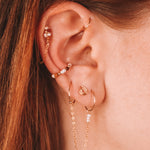 Ravia rouge - Boucles d'oreilles puces chainettes jaspe rouge perle de culture or ou argent 