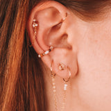 Ravia rouge - Boucles d'oreilles puces chainettes jaspe rouge perle de culture or ou argent 
