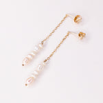 Silva - Boucles d'oreilles chainettes pendantes perles de culture or ou argent 