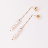 Silva - Boucles d'oreilles chainettes pendantes perles de culture or ou argent 