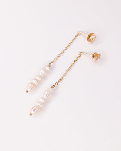 Silva - Boucles d'oreilles chainettes pendantes perles de culture or ou argent 