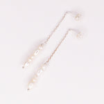 Silva - Boucles d'oreilles chainettes pendantes perles de culture or ou argent 
