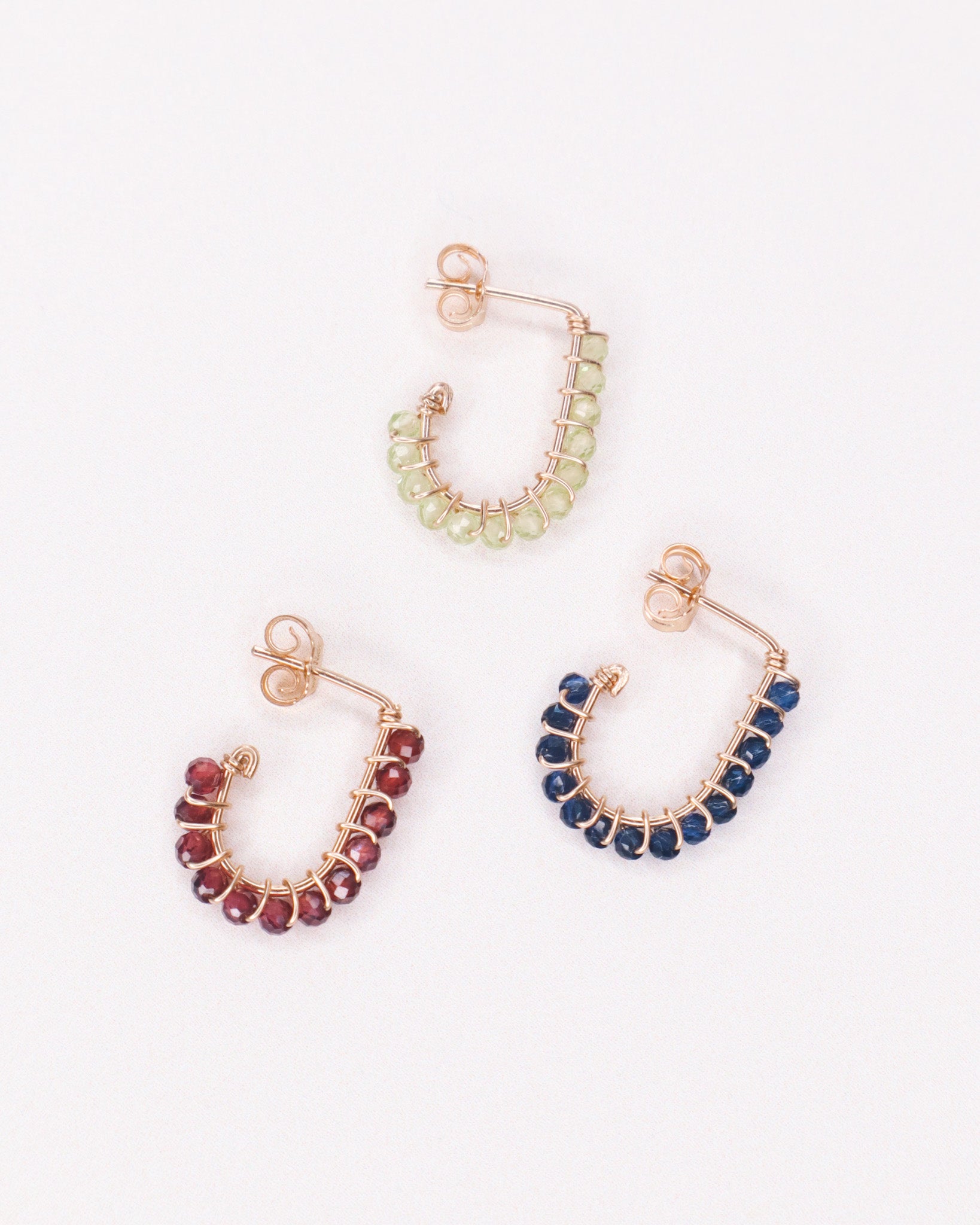 Sinh - Boucles d'oreilles puces personnalisables pierres précieuses de naissance or ou argent 