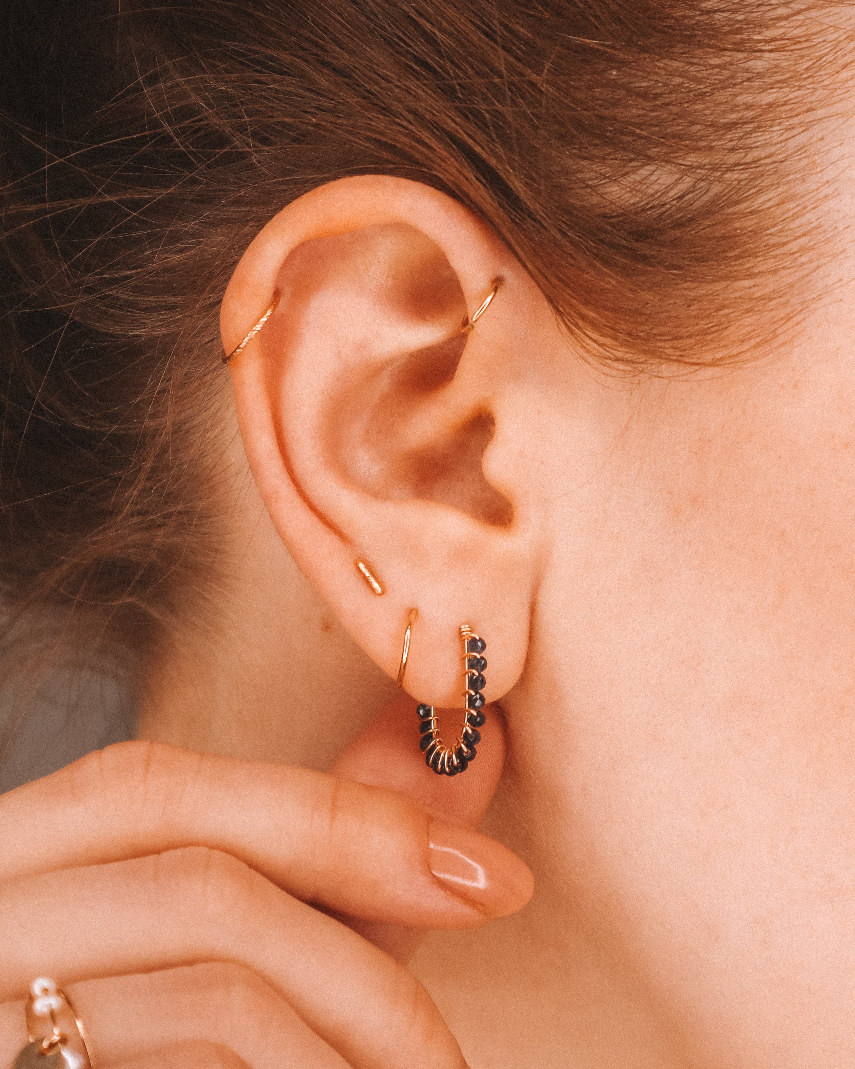 Sinh - Boucles d'oreilles puces personnalisables pierres précieuses de naissance or ou argent 