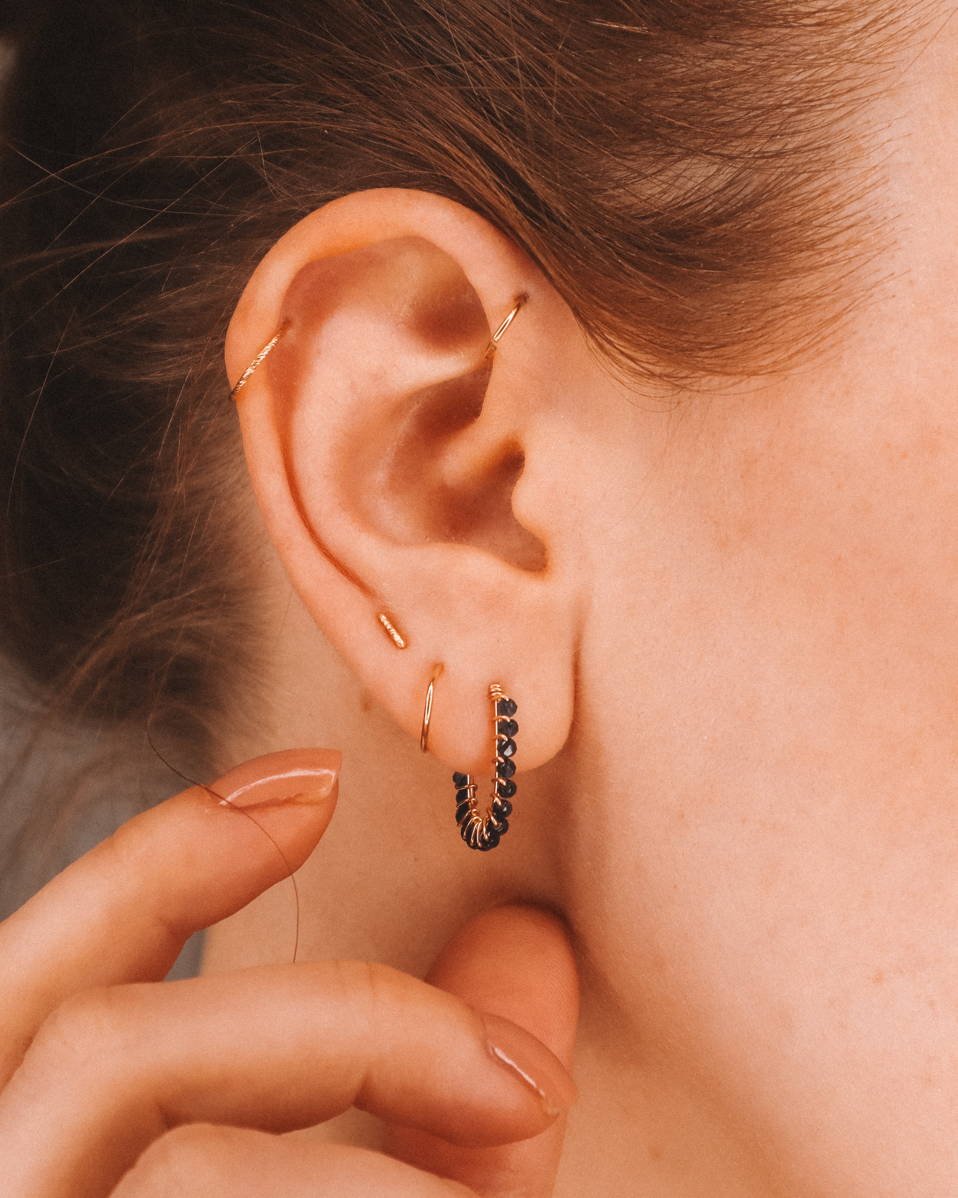 Sinh - Boucles d'oreilles puces personnalisables pierres précieuses de naissance or ou argent 