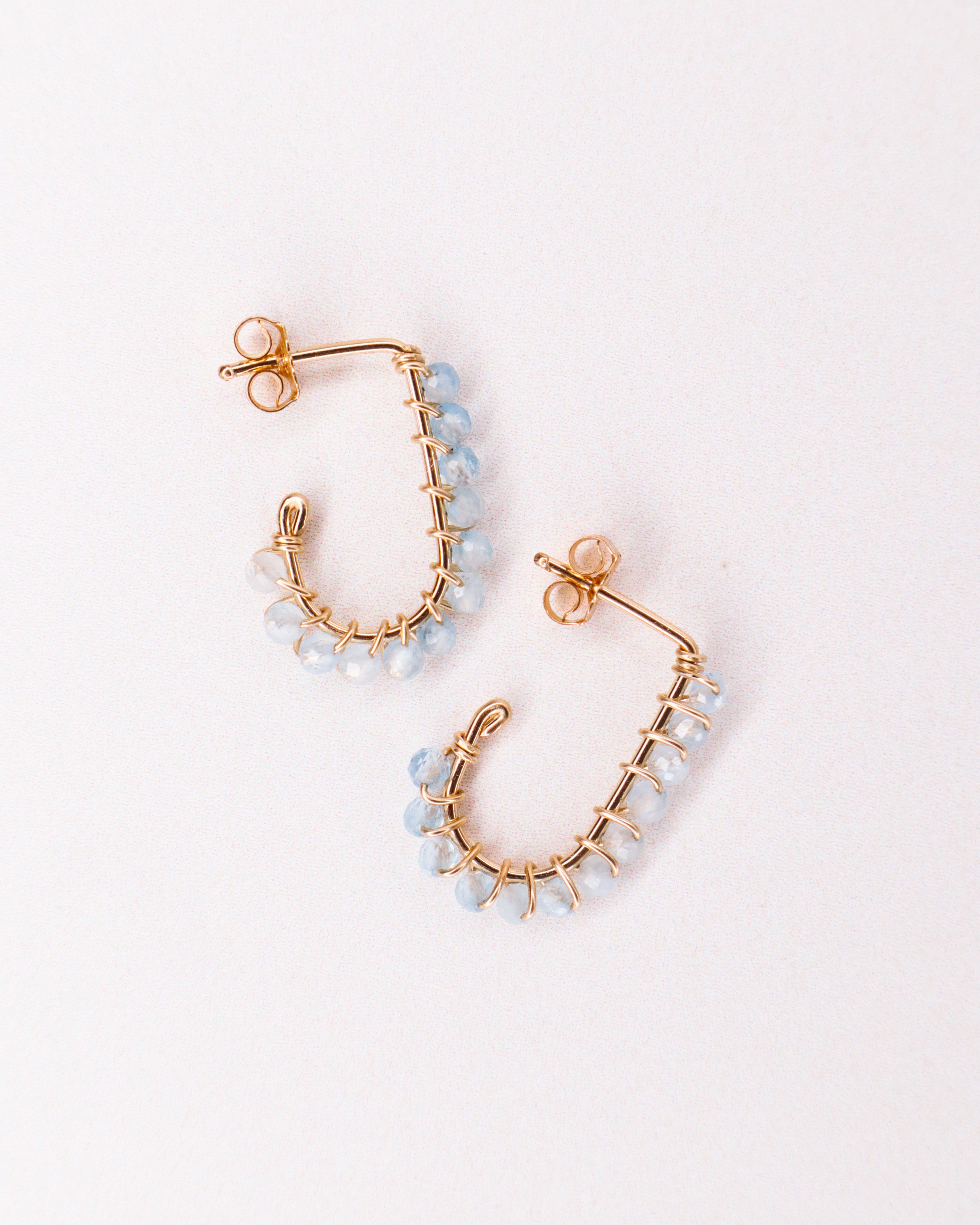 Sinh - Boucles d'oreilles puces personnalisables pierres précieuses de naissance or ou argent 