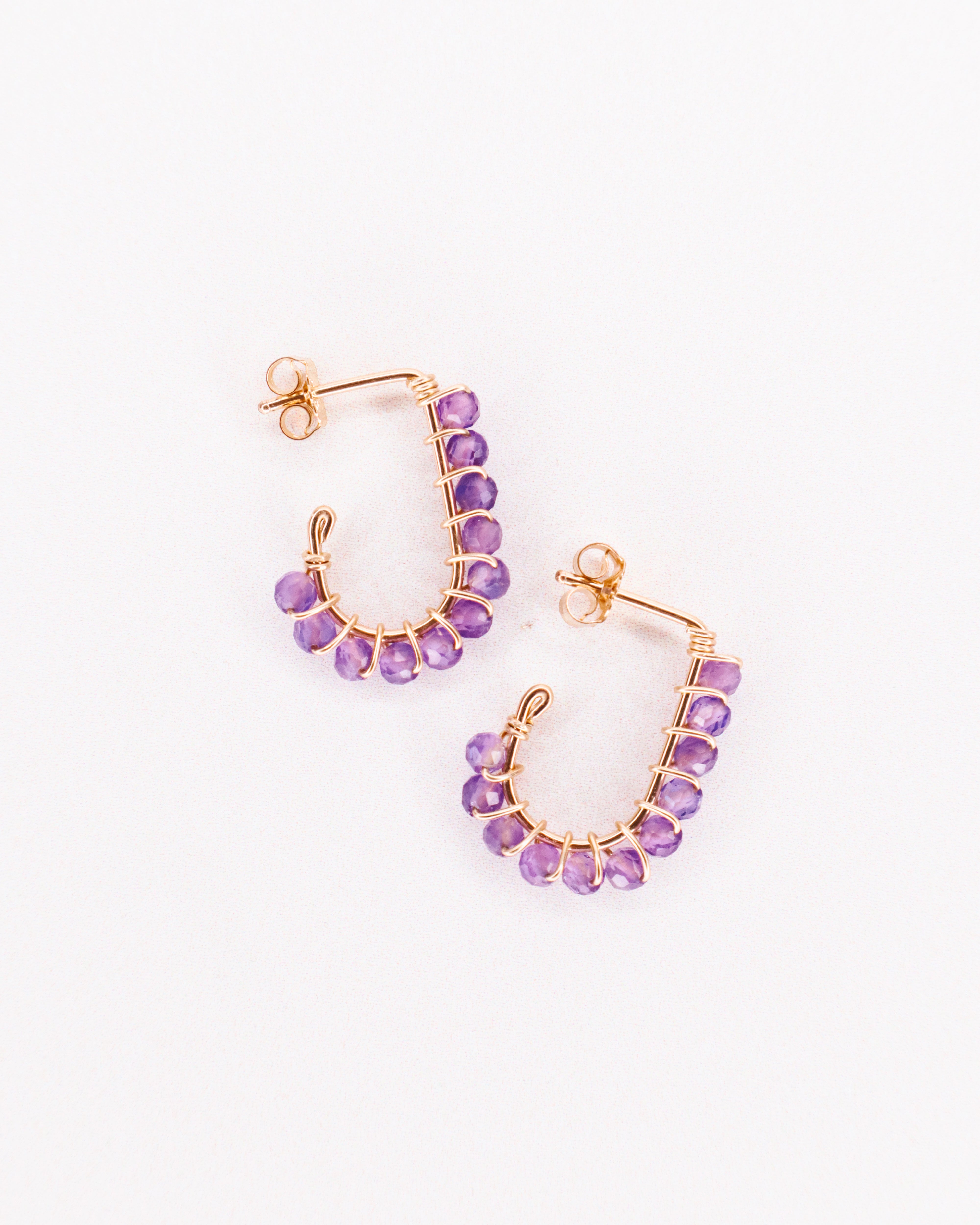 Sinh - Boucles d'oreilles puces personnalisables pierres précieuses de naissance or ou argent 