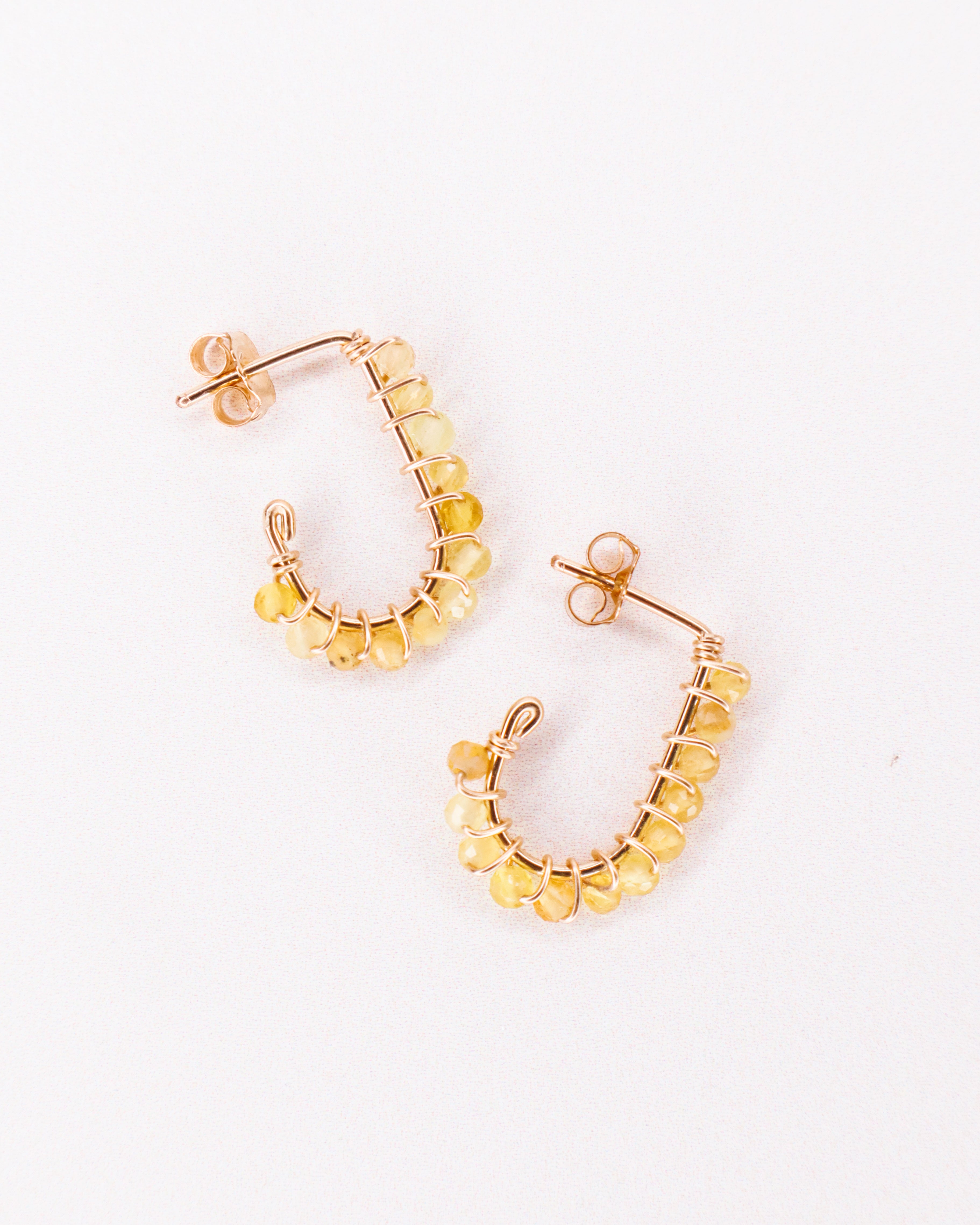 Sinh - Boucles d'oreilles puces personnalisables pierres précieuses de naissance or ou argent 
