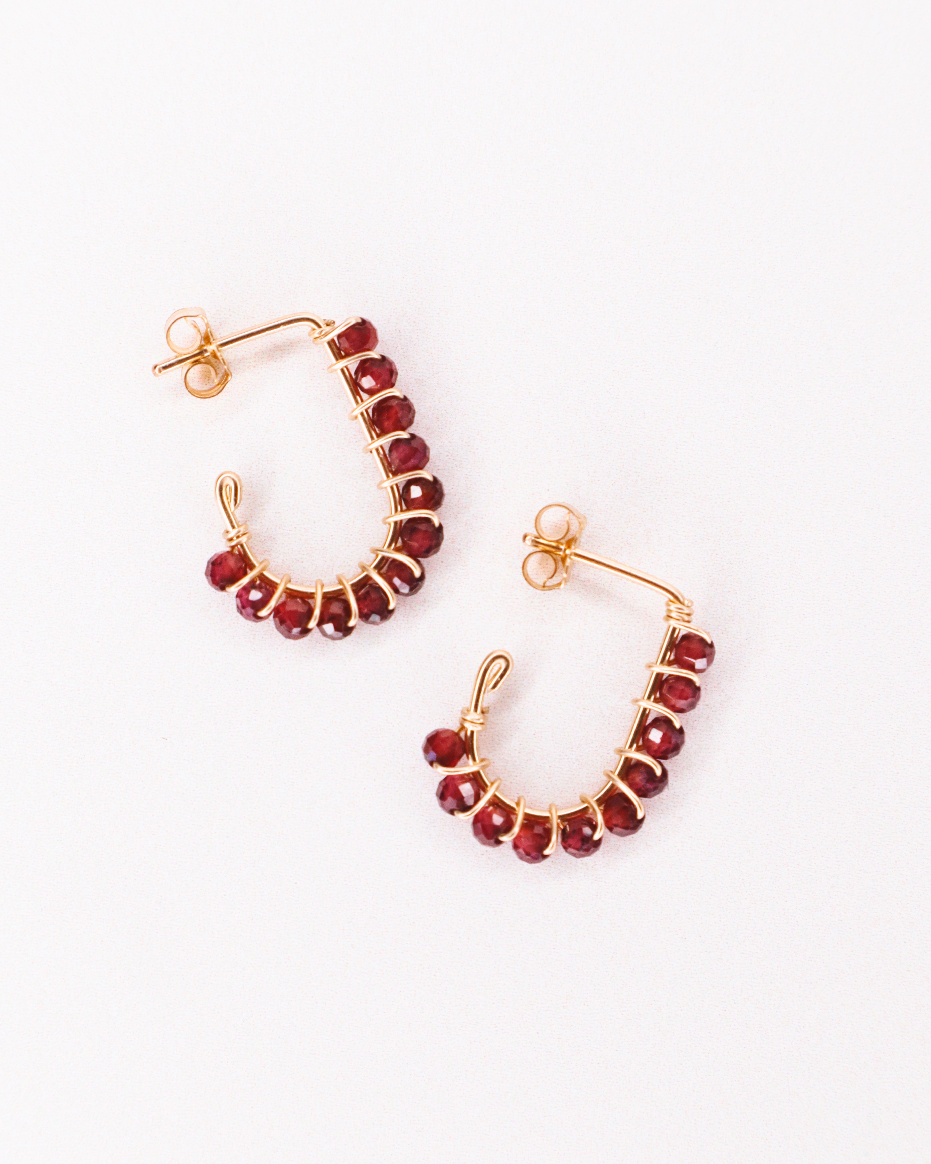 Sinh - Boucles d'oreilles puces personnalisables pierres précieuses de naissance or ou argent 