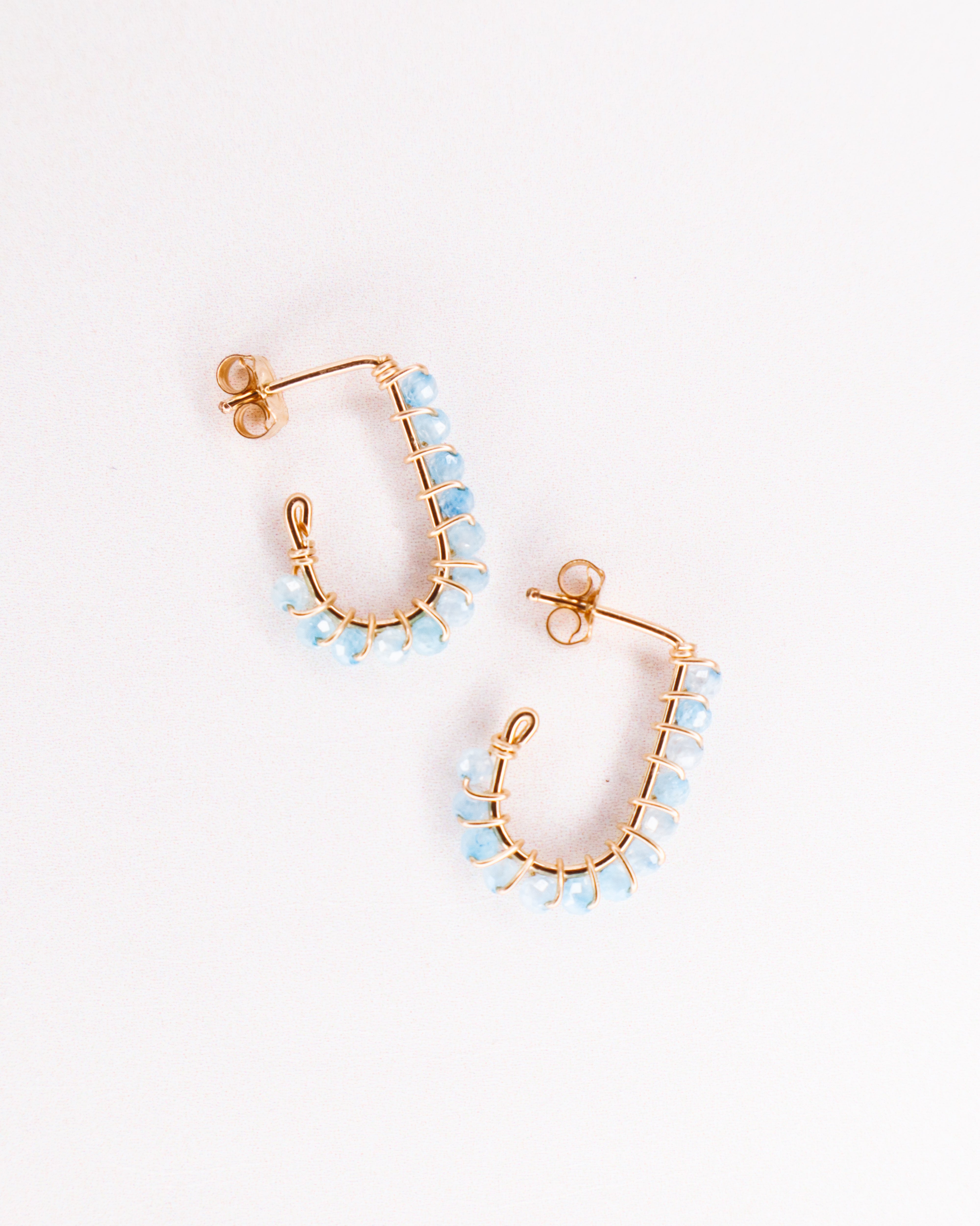 Sinh - Boucles d'oreilles puces personnalisables pierres précieuses de naissance or ou argent 