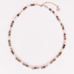 Talamanca - Collier perles ras de cou femme agate botswana perle de culture or argent 