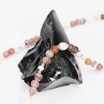 Talamanca - Collier perles ras de cou femme agate botswana perle de culture or argent 