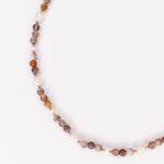 Talamanca - Collier perles ras de cou femme agate botswana perle de culture or argent 