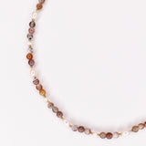 Talamanca - Collier perles ras de cou femme agate botswana perle de culture or argent 
