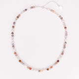 Talamanca - Collier perles ras de cou femme agate botswana perle de culture or argent 