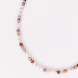 Talamanca - Collier perles ras de cou femme agate botswana perle de culture or argent 