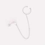Tambora - faux piercing puces d'oreilles chaine perle de culture or argent 