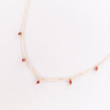 Tresna - Collier court pampilles femme grenat or argent 