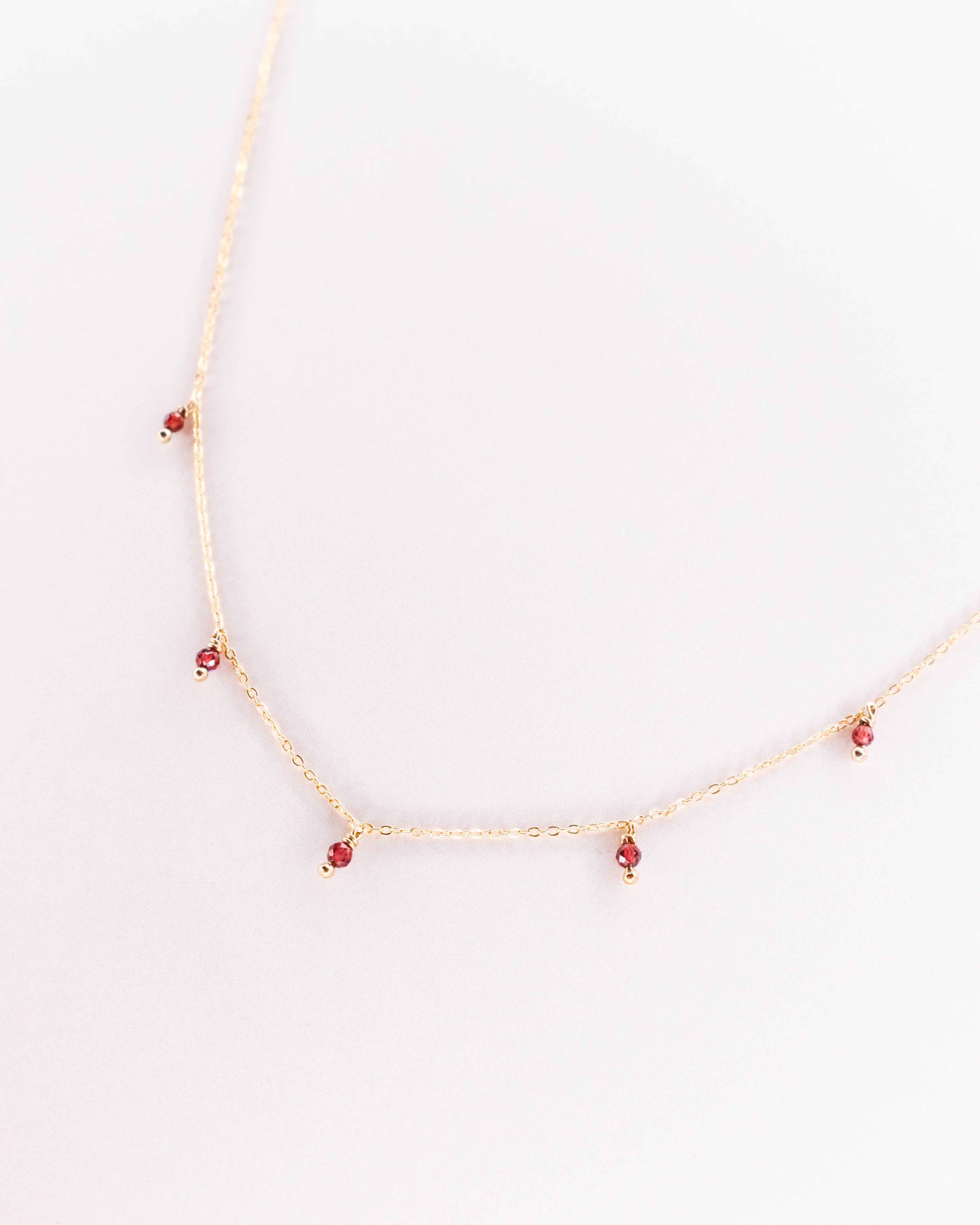 Tresna - Collier court pampilles femme grenat or argent 