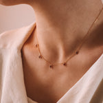 Tresna - Collier court pampilles femme grenat or argent 
