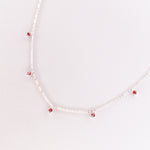Tresna - Collier court pampilles femme grenat or argent 