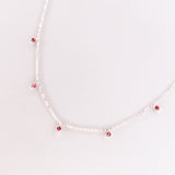 Tresna - Collier court pampilles femme grenat or argent 