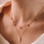 Tresna - Collier court pampilles femme grenat or argent 