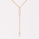 Usnea - collier femme pendant perles de culture or laminé ou argent