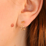 Amazone - Boucles d'oreilles creoles serpent en or et argent 