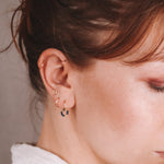 Argana - Boucles d'oreilles creoles personnalisables pierres precieuses de naissance or ou argent 