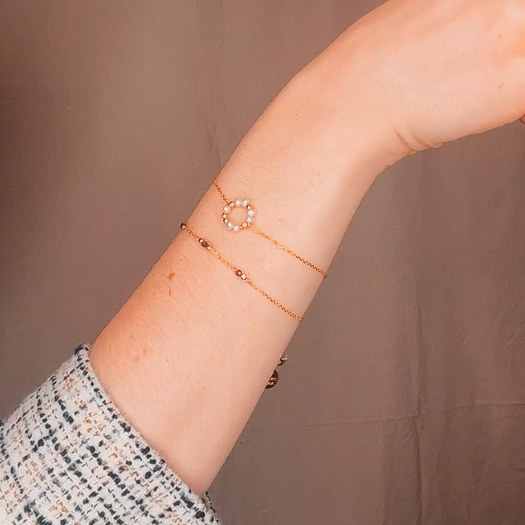 Aube - Bracelet femme personnalisable pierres precieuses de naissance or ou argent 