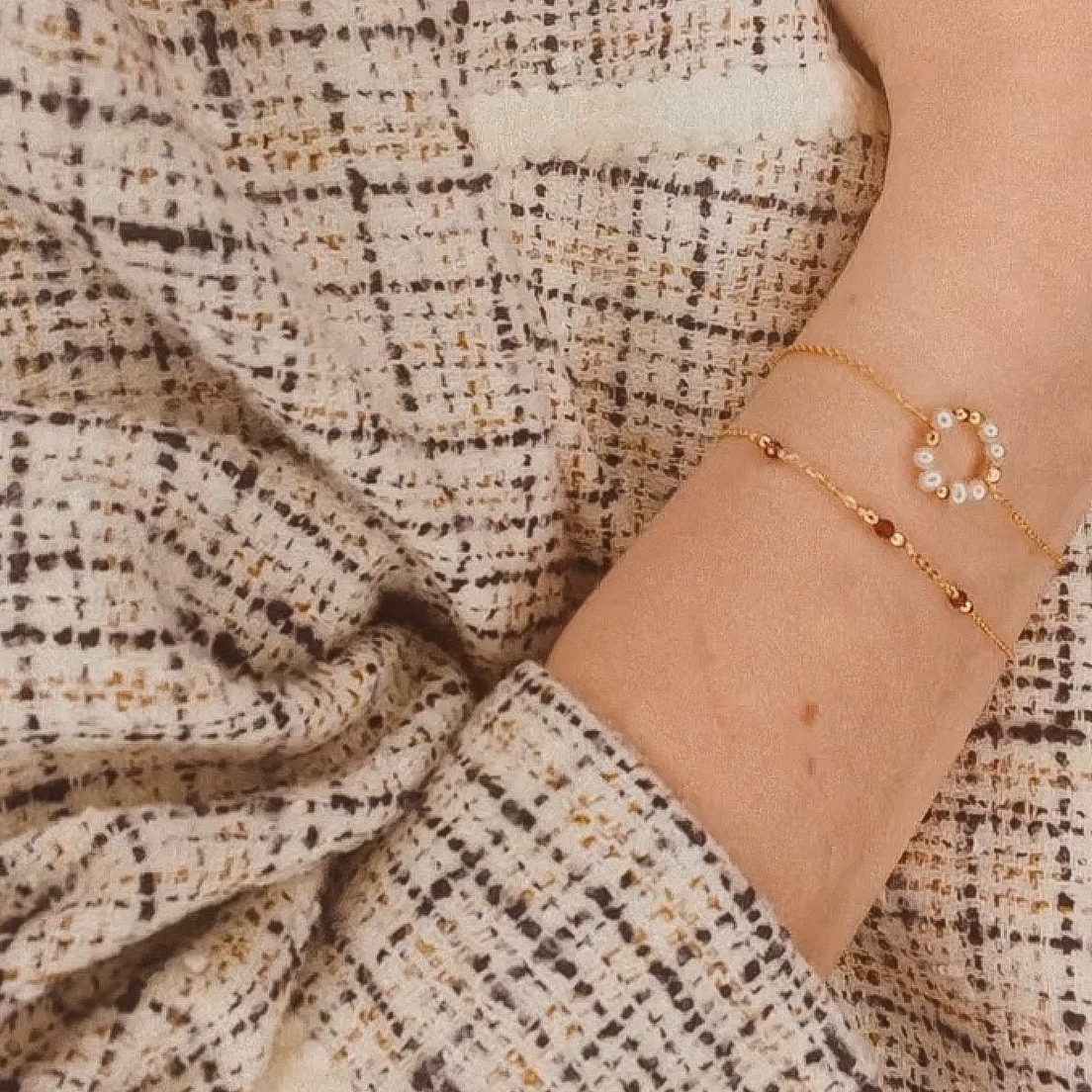 Aube - Bracelet femme personnalisable pierres precieuses de naissance or ou argent 