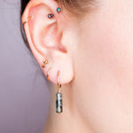 Betula - Boucles d'oreilles creoles pampilles agate mousse verte or ou argent 