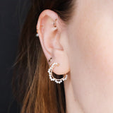 Capraia - Boucles d'oreilles puces illusion creoles perles de culture or argent 