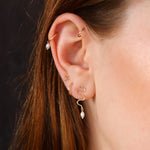 Delphes - Boucles d'oreilles pendantes serpent perle de culture or argent 