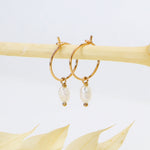 Gallinava - Boucles d'oreilles creoles pampilles perles de culture or ou argent 