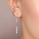 Silva - Boucles d'oreilles chainettes pendantes perles de culture or ou argent 
